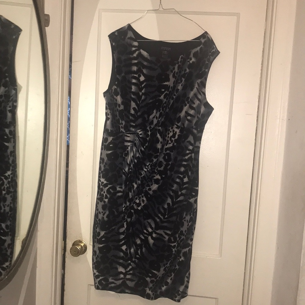 Cheetah print gray/black/ blue body con dress size 20w